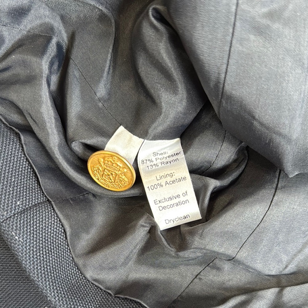 LOFT Navy Asymmetrical Military Structured Suit Jacket Size 00 - Picture 4 of 11